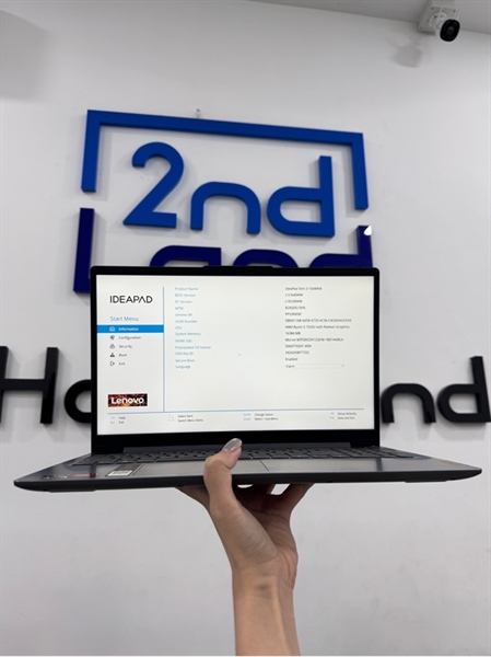 Laptop Lenovo ideapad Slim 3 15AMN8 - Ryzen 5 7520U - 16/512GB SSD - Màu xám - Pin 100% chu kì sạc 31 - Ngoại hình 98% - Màn ám vàng nhẹ, hằn phím, cấn nhẹ 1 góc - Kèm sạc 2
