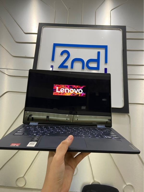 Laptop Lenovo Yoga 6 13ALC6 82ND - Màn cảm ứng - AMD Ryzen 7 5700U - Ram 16/512GB - Pin 74% - Màu xanh - Ngoại hình: 97% - Màn chết 1 điểm pixel, 1 đốm phản quang, ám vàng viền nhẹ - Kèm sạc