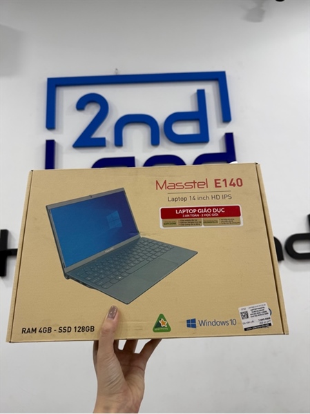 Laptop Masstel-E140 - 14 inch - Intel Celeron N4120 - 4/128GB SSD - Màu xám - Ngoại hình 98% - CBH Cells T8/2026 - Kèm sạc