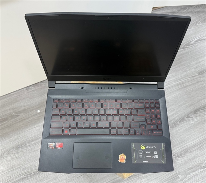 Laptop MSI Bravo 15 B5DD, Ryzen 7 5800H - Ram 8/512 SSD Redeon RX 5500M - Màn rộp nhẹ - Đen - Ngoại hình 98% - Kèm sạc 1