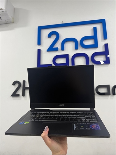 Laptop MSI Cyborg 15-A12VE - i7 12650H - 16/512GB SSD - RTX4050 - Màu xanh - Pin 75% - Ngoại hình 98% - Màn hồng nhẹ - Kèm sạc 2