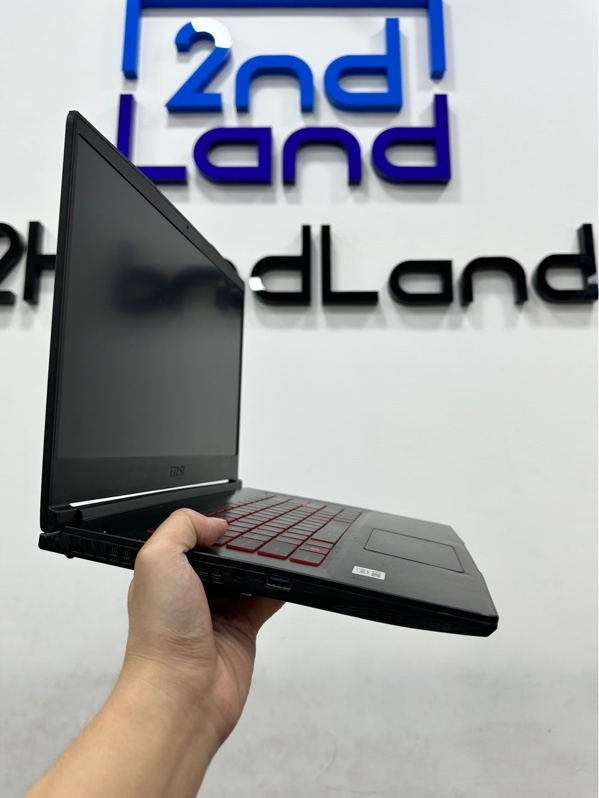 Laptop MSI GF63 Thin 10SC - i7 10750H/GTX 1650 - Ram 8/ 512GB SSD (82%) - Pin 10% - Màu đen - Ngoại hình 97% - Touchpad trầy màn phản quang nứt khung, ốp bản lề lỏng - Kèm sạc