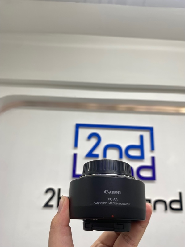 Lens Canon EF 50mm 1:1.8 STM - Màu đen - Ngoại hình 98% - Kèm cap trước sau, hood