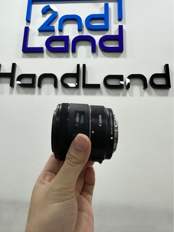 Lens Canon EF 50mm f/1.8 STM - Màu đen - Ngoại hình 97% - Bụi trong, bắt đầu chấm mốc nhỏ xíu - Kèm ngàm chuyển Mount Adapter EF-EOS M