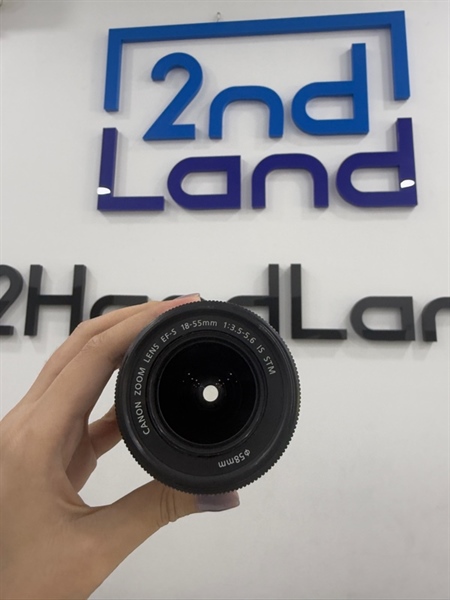 Lens canon EF-S 18-55mm 1:3.5-5.6 IS STM - Màu đen - Ngoại hình 98% - Lens bụi trong, mất 1 tấm kính ngoài - Body