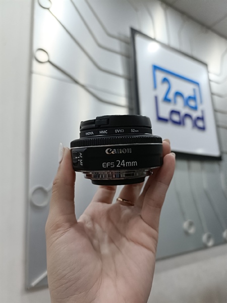 Lens Canon EF-S 24mm - Màu Đen - macro 0.16m/0.52ft - 1:2.8 STM - Ngoại hình 98% - Đủ Cáp