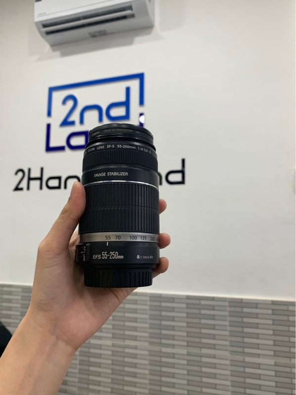 Lens Canon EF-S 55-250mm - F/4-5.6 IS - Màu đen - Ngoại hình: 98% - Body