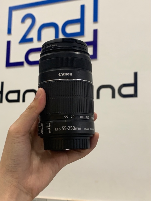 Lens CANON EF-S 55-250MM F4-5.6 IS II - Màu đen - Ngoại hình: 98% - Body
