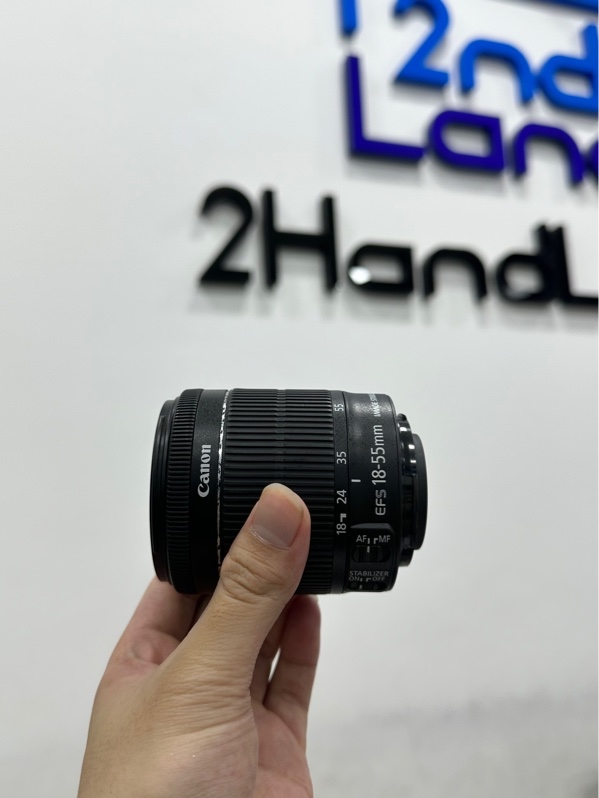 Lens Canon EFS 18-55mm 1:4-5.6 IS STM - Màu đen - Ngoại hình 97% - Body.