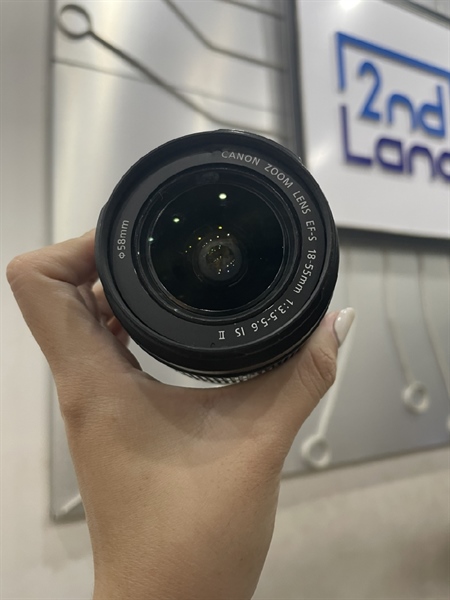 Lens Canon EFS 18-55mm - Macro 0.25m/0.8ft - 1:3.5-5.6 IS II - Màu Đen - Ngoại hình 97% - Cấn viền