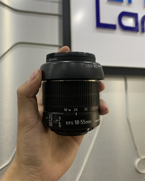 Lens Canon Ultrasonic EFS 18-55mm - Image Starbilizer Macro - 0.25m/0.8ft - 1:3.5-5.6 IS II - Màu Đen - Ngoại hình 98%