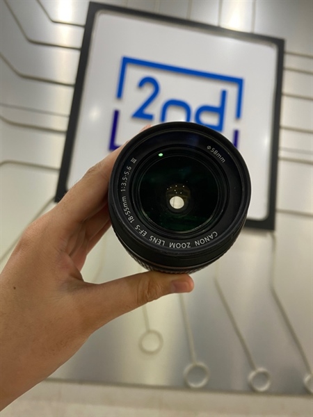 Lens Canon Zoom EF-S 18-55mm 1:3.5-5.6 III - Màu đen - Ngoại hình: 98% - Body