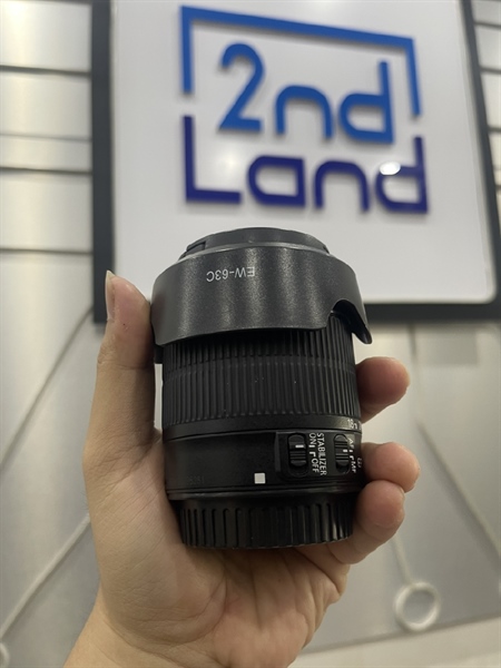 Lens Canon Zoom EF-S 18-55mm - 1:3.5-5.6 IS STM - Màu Đen - Ngoại hình 98% - Đủ cáp