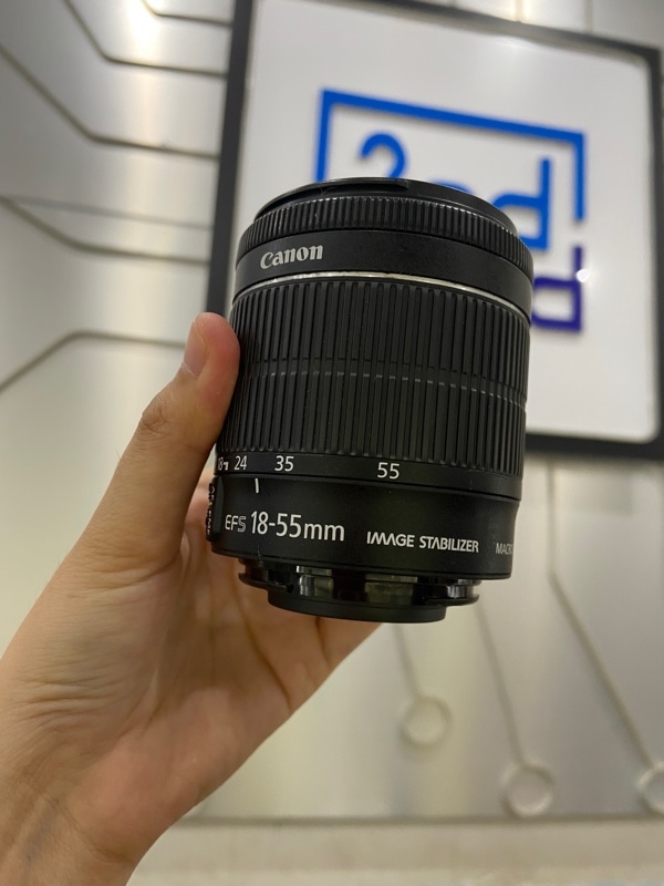 Lens Kit Canon EF-S 18-55mm 1:3.5-5.6 IS STM - Màu đen - Ngoại hình: 98% - Body