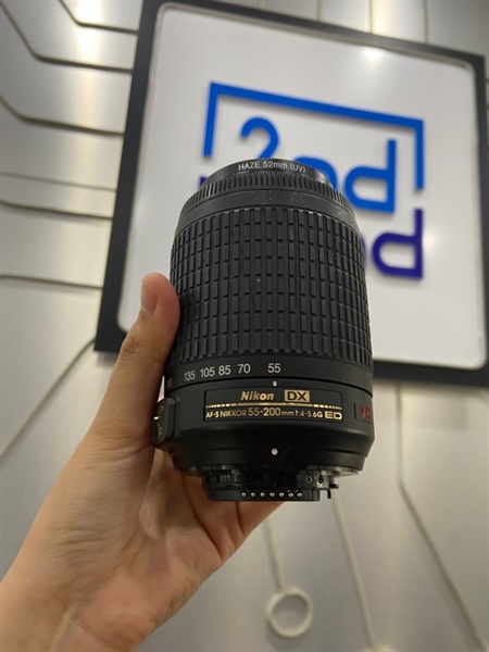 Lens Nikon AF-S Nikkor 55-200mm 1:4-5.6 G ED - Màu đen - Ngoại hình: 98% - Bụi trong nhẹ - Body 1