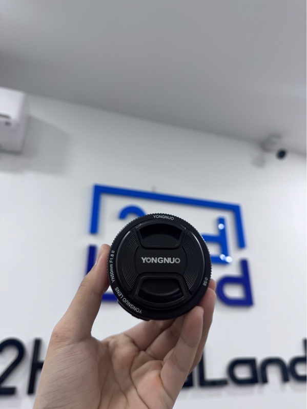 Lens Yongnuo YN50mm F1.8 II - Màu đen - Ngoại hình 98% - Kèm cap đuôi với nắp đậy, ngàm EF for Canon