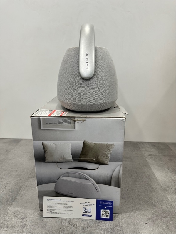 Loa Bluetooth Harman Kardon Go + Play 3 - 160W - Màu xám - Ngoại hình 99% - Hàng công ty đã dán đế còn bảo hành hãng đến ngày 28/08/2026 - Fullbox