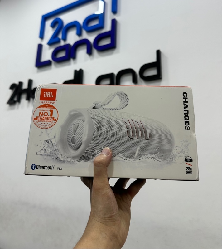 Loa Bluetooth JBL Charge 6 - Hàng PGI - 45W - Màu trắng - Newseal