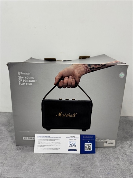 Loa Bluetooth Marshall Kilburn II- Màu đen - Ngoại hình 99% - Hàng chính hãng có tem ASH - Kèm box + dây sạc 3