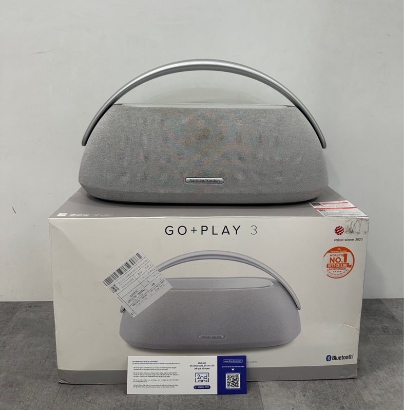 Loa Harman Kardon Go + Play 3 - 160W - Màu xám - Ngoại hình 97% - Chưa kích hoạt bảo hành - Fullbox+ Kèm túi cứng ruột cam