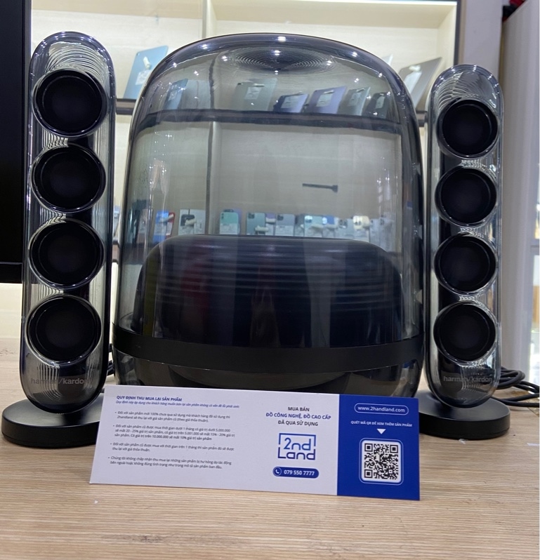 Loa Harman Kardon SoundSticks 4 - Màu đen - Ngoại hình: 97% - Mặt nhựa xước dăm nhiều, mặt nhựa loa chính xuống cấp - Body