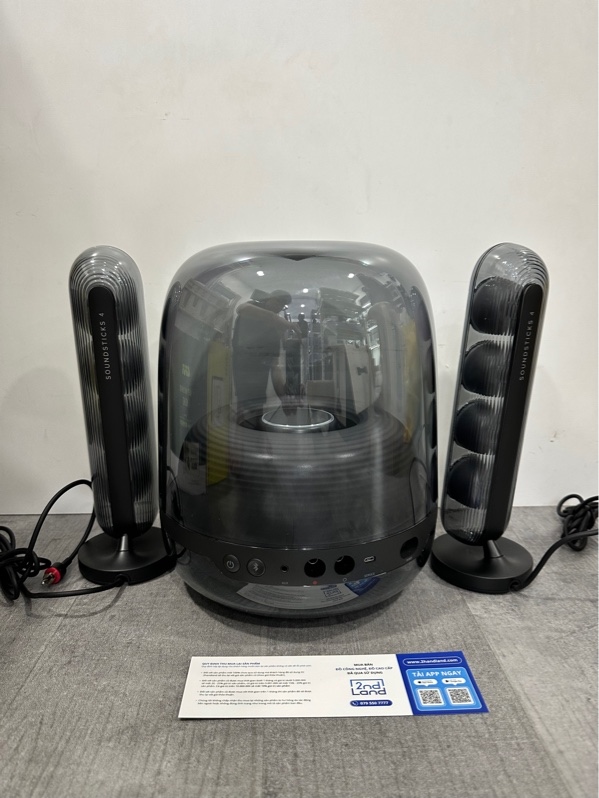 Loa Harman Kardon SoundSticks 4 - Màu đen - Ngoại hình 99% - Còn BH ở PGI qua Mã SP HKSOUNDSTICK4BLKAS TỚI NGÀY 29/12/2026 - Fullbox