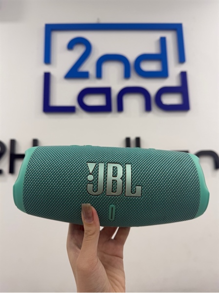 Loa JBL Charge 5 - Màu xanh - Ngoại hình 97% - Mất cao su chống trượt - Kèm sạc