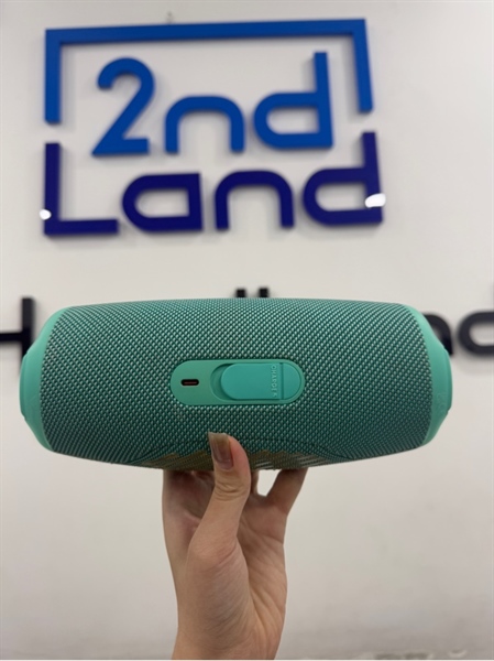 Loa JBL Charge 5 - Màu xanh - Ngoại hình 97% - Mất cao su chống trượt - Kèm sạc 2