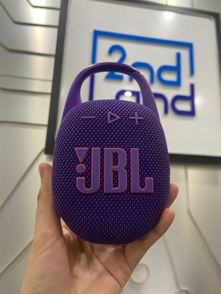 Loa JBL Clip 5 - Màu tím - Ngoại hình: 97% - Trầy sườn, lưới ố vàng - Body