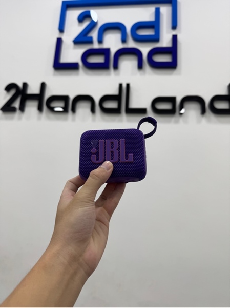 Loa JBL Go 4 - Màu tím - Ngoại hình 97% - Mất miếng cao su chữ - Kèm sạc