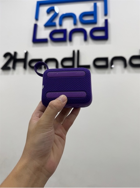 Loa JBL Go 4 - Màu tím - Ngoại hình 97% - Mất miếng cao su chữ - Kèm sạc 2