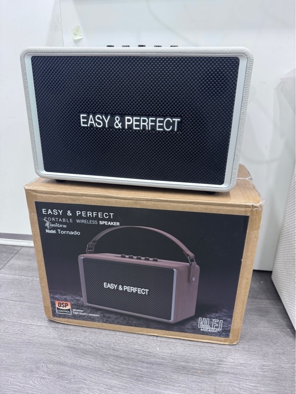 Loa Karaoke Bluetooth Easy & Perfect Tornado - 130W - Màu xám - Ngoại hình 99% - Kèm box, 2 mic
