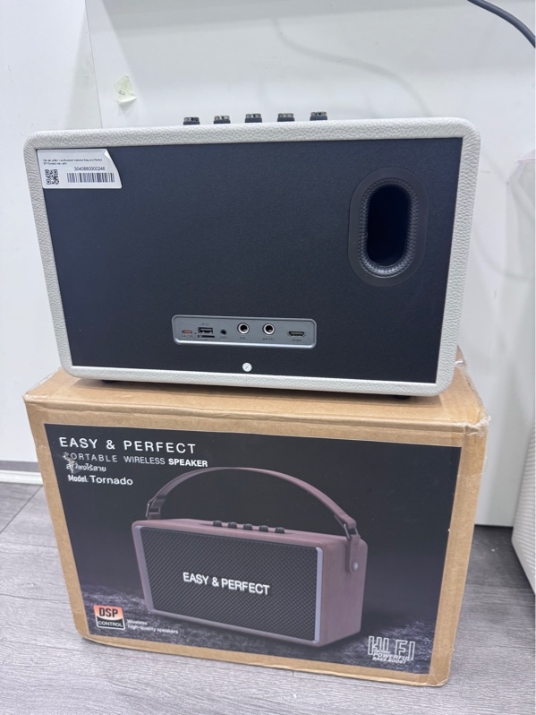 Loa Karaoke Bluetooth Easy & Perfect Tornado - 130W - Màu xám - Ngoại hình 99% - Kèm box, 2 mic