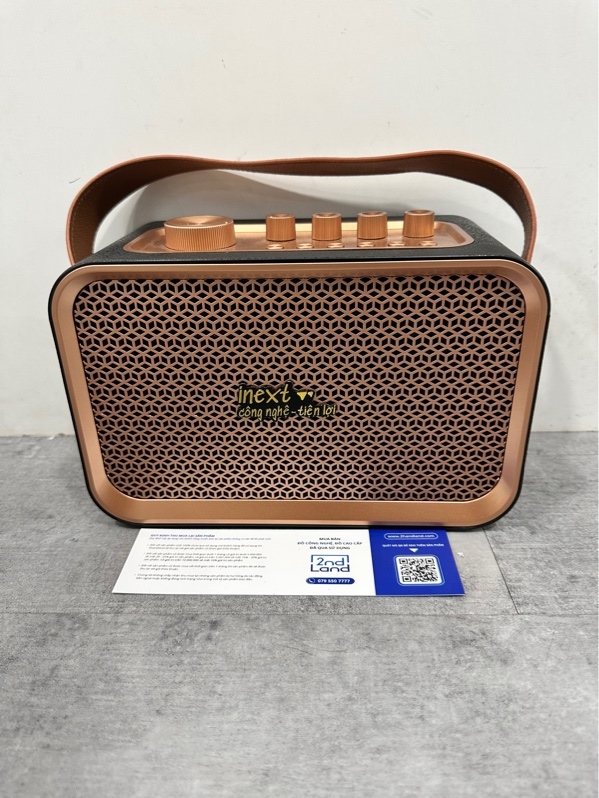 Loa Karaoke Bluetooth iNext LD_KSP901 - Công suất đỉnh 120W - Màu nâu đen - Ngoại hình 98% - Kèm 2 mic + Box + Dây sạc