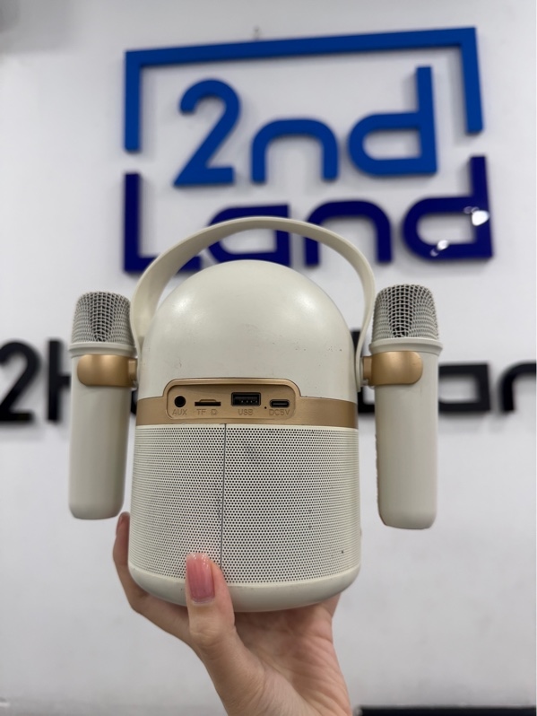 Loa Karaoke Bluetooth Philips TAS2508 - Màu trắng - Ngoại hình 96% - Ố , trầy, tróc sơn nhẹ, bass căng rè, màn led trầy - Kèm sạc , 2 mic , hộp