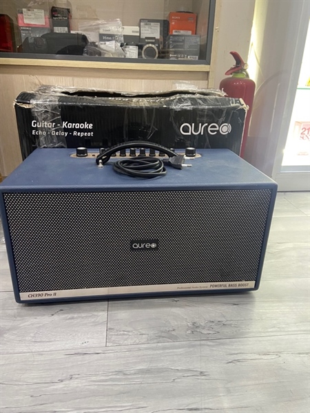 Loa Karaoke di động Aurec CH390 Pro 2 - Màu xanh - Ngoại hình: 97% - Kèm Box + nguồn + 2 mic 1