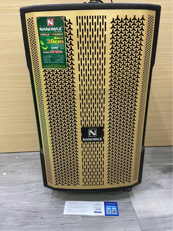 Loa kéo Karaoke Nanomax SK-212 - Màu đen - Ngoại hình: 97% - Xước thân - Body - Kèm nguồn