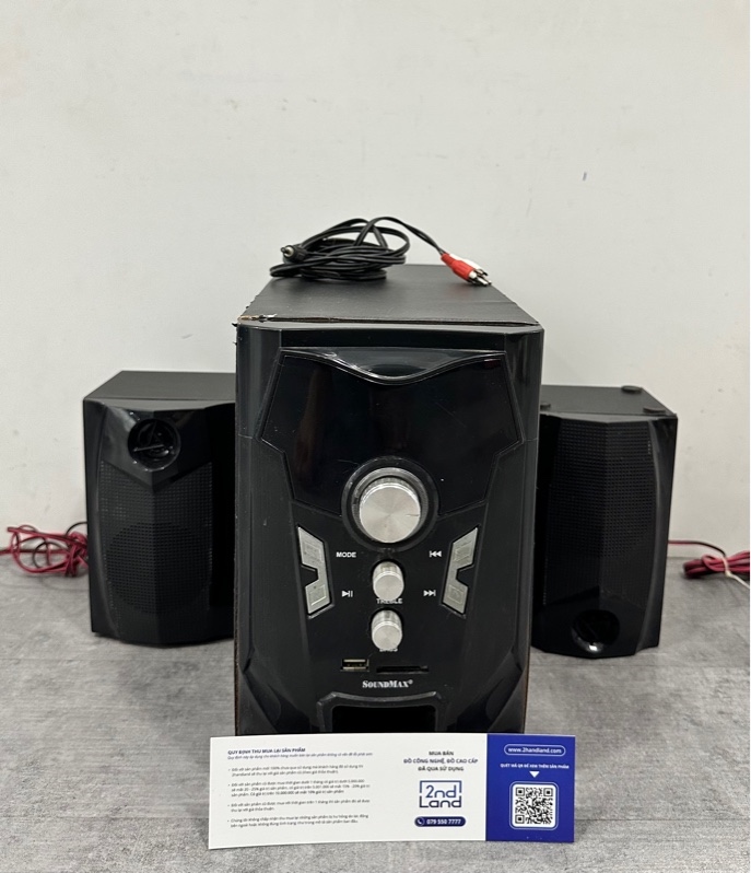 Loa SoundMax A970 - Màu đen - Ngoại hình 96% - Loa rè nhẹ, bề mặt loa bong nhiều, - Kèm loa sub + 2 loa vệ tinh