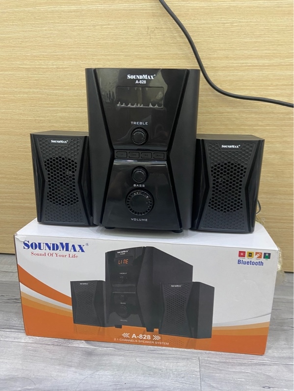 Loa Vi Tính SoundMax A828 - Đầu vào( USB,Jack 3.5mm) ,đầu ra( 3.5mm) - Bluetooth - Màu đen - Ngoại hình: 98% - FullBox