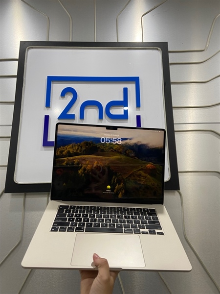 Macbook Air 15 inch M3 2024 - Ram 16GB 256GB - Pin 100% - Sạc 48 lần - Màu kem - Ngoại hình: 99% - FullBox 1