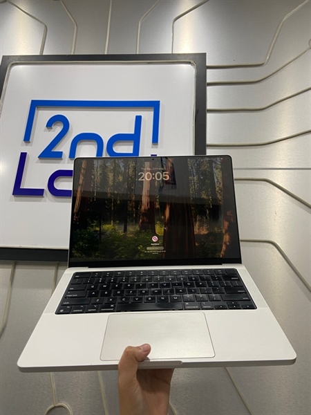 Macbook Pro M1 14 inch 2021 - Ram 16/1TB SSD - Pin bình thường - Màu bạc - Ngoại hình: 98% - Viền màn ám hồng - Body - Kèm sạc 1
