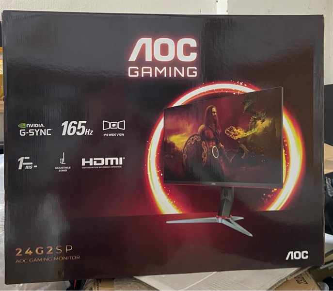 Màn hình AOC Gaming Monitor 24 inch - 24G2SP - 165hz - Màu đen - Ngoại hình: 98% - Màn trên ám đen viền - FullBox - Còn bảo hành Gearvn T10/2026 1