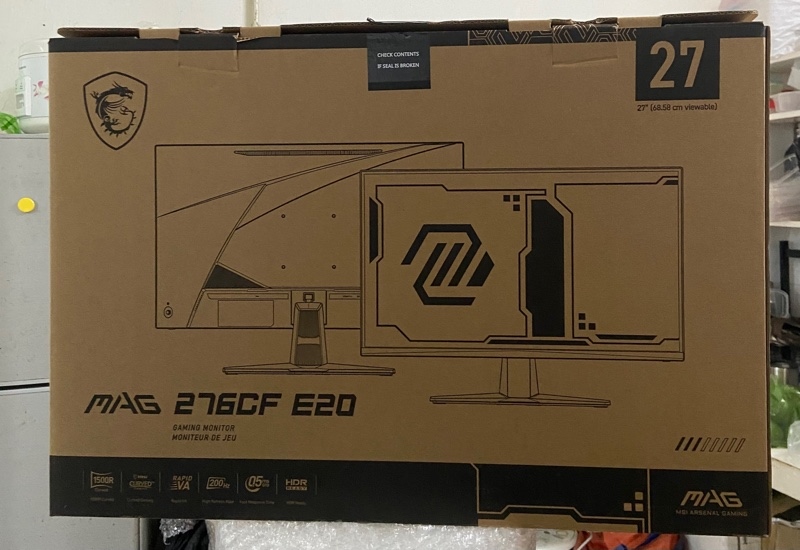 Màn hình cong MSI - 27 inch - FHD - 200hz - MAG 276CF F20 - Màu đen - Ngoại hình: 98% - Màn ám viền vàng nhẹ - FullBox 1