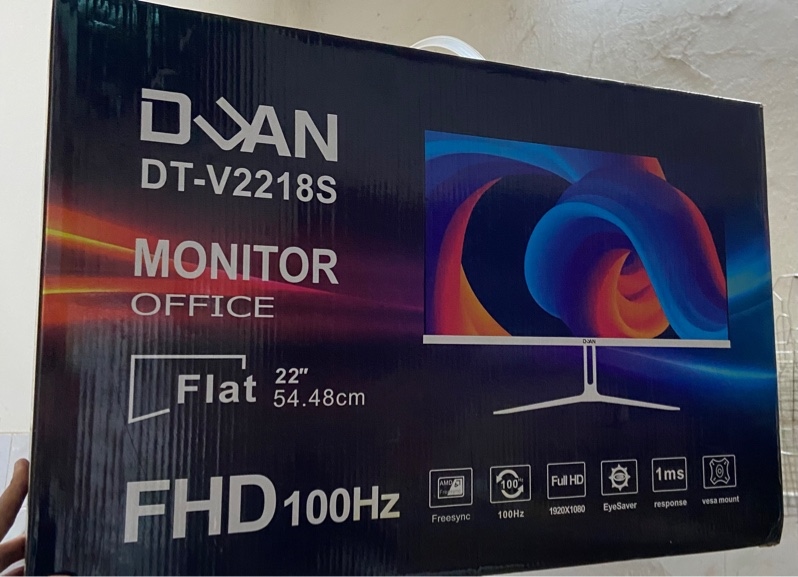 Màn hình DUAN DT-V2218S - 22 inch - Fullhd 100hz - Màu trắng - Ngoại hình: 97% - Kèm box, nguồn + dây hdmi