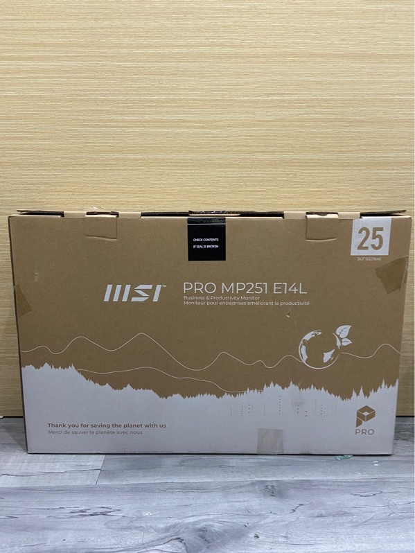 Màn Hình Máy Tính MSI MP251 E14L - 24.5 inch - FHD - IPS - 144Hz - Màu đen - Ngoại hình: 98% - Kèm Box + nguồn