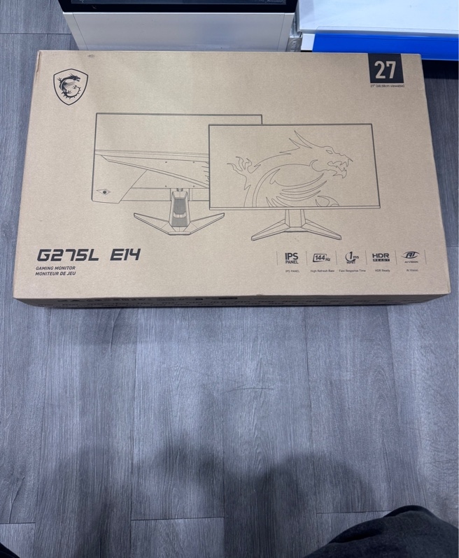 Màn hình MSI G275L E14 - 27 inch - 144Hz - Màu đen - Ngoại hình 98% - Màn hồng nhẹ lướt được, dây DP bị gãy chân - Fullbox