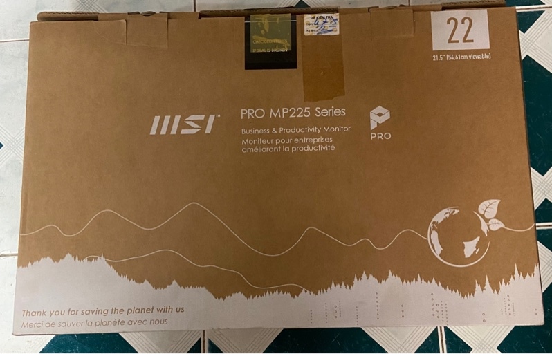 Màn hình MSI PRO MP255 (3PC6) (PROMP255) - 21.5 inch - FullHD - 100Hz - Nền IPS - Màu đen - Ngoại hình: 98% - FullBox