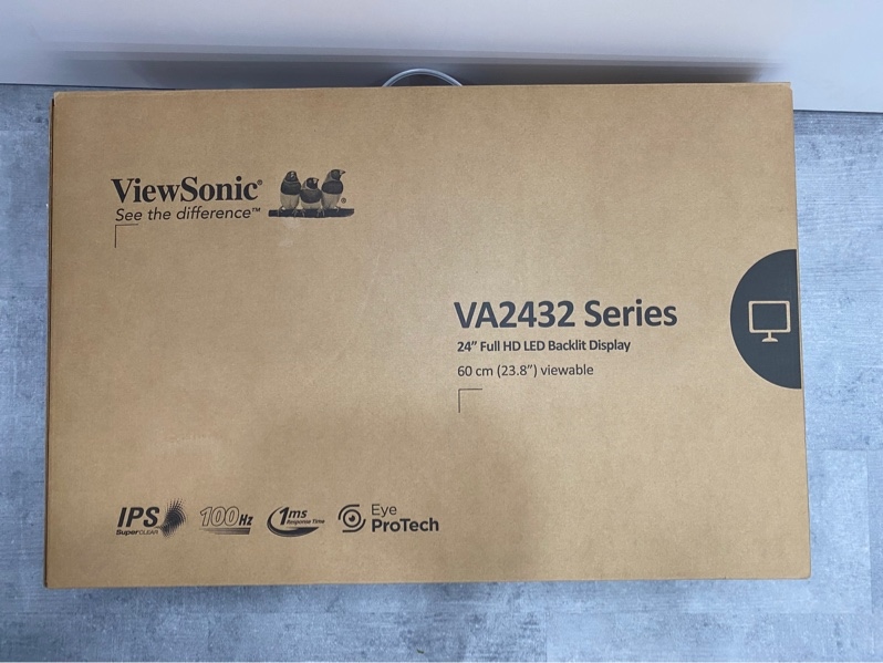 Màn hình ViewSonic VA2432-H-W - 24inch - 100HZ - Màu trắng - Ngoại hình: 98% - Cấn xước viền, màn trầy nhẹ ,ố vàng - Kèm Box - Nguồn