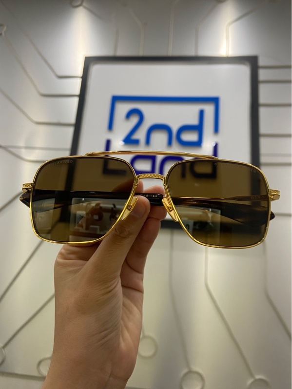 Mắt kính râm Dita flight seven DTS111-57-06 - Gọng vàng gold, tròng nâu - Ngoại hình: 98% - Kèm túi