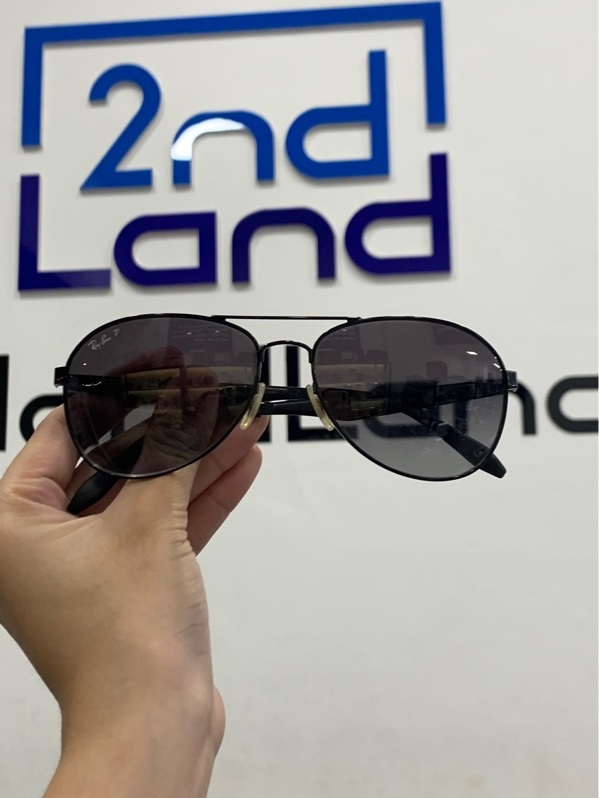 Mắt kính Rayban RB3549 - Màu đen - Ngoại hình: 97% - Nứt cao su - Kèm túi